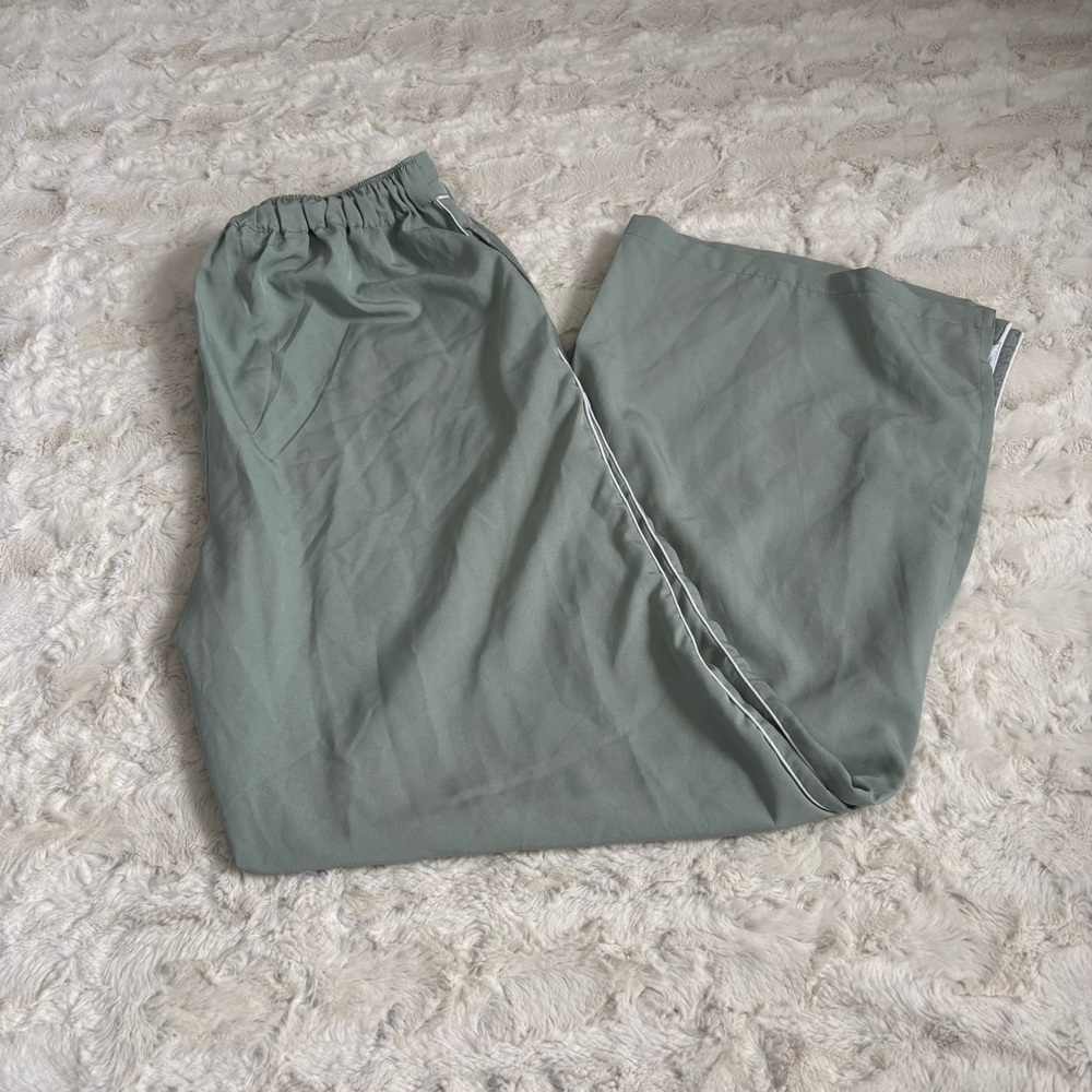 Jason Wu Women's Size Medium Green Split Hem Pajama Pants